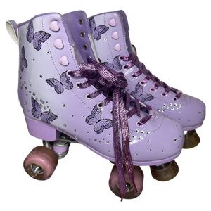 Dolls Kill Purple Butterfly Roller Skates